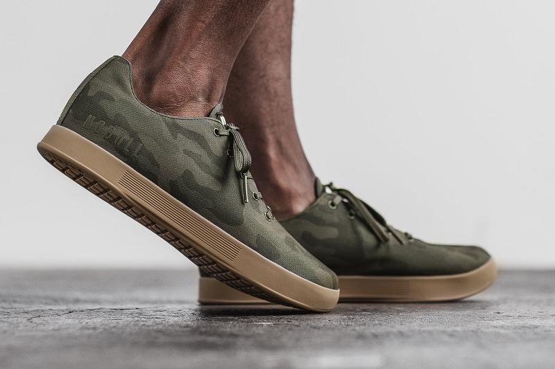 Olive Nobull Dark Forest Camo Canvas Men's Trainers | CA V1509R